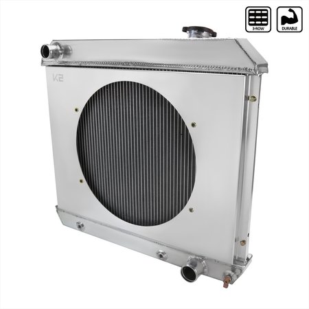 SPEC-D TUNING GMC CK SERIES 3 ROW RADIATOR WITH FAN SHROUD RAD3F-C1063V8